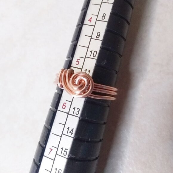 Durable Everyday Wear! Class & Sass ~ Copper Wire Wrapped Ring - Sz 5.5 + 10 - Picture 6 of 12